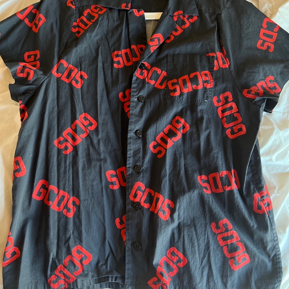GCDS - Black and Red Casual Button Down Shirt